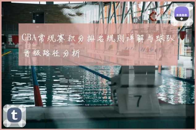 CBA常规赛积分排名规则详解与球队晋级路径分析